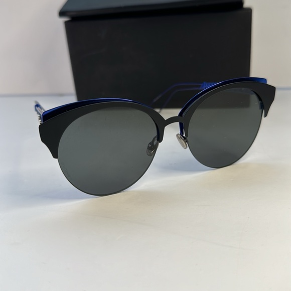 CHRISTIAN DIOR  Metal DioramaClub Sunglasses Black Blue - Picture 8 of 17